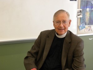 REV UP THOSE ENGINES: After almost forty years of running the religious aspect of Episcopal, Reverend James Squire is stepping down from his position. Photo Courtesy of Paloma Zozaya '18