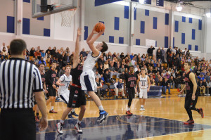 GOING IN FOR THE KILL: Nick Alikakos '17, a specialized athlete scores against Germantown Academy in the game for the Inter-Ac title. . Photo courtesy of Maggie Mengel '17